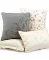 Beautiful tonal embroidery in a cream hue lends a smart look to this English Isles decorative pillow from Lauren Ralph Lauren. Self loop closure.