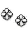 Postmodern panache. Genevieve & Grace takes these earrings in an elegant direction with marcasite in a teardrop motif. Set in sterling silver. Approximate diameter: 3/8 inch.