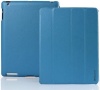 INVELLOP VINTAGE BLUE Leatherette Cover Case for iPad 2 / iPad 3 / The new iPad (Built-in magnet for sleep/wake feature)