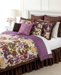 An oasis of color and comfort are waiting to be explored in Martha Stewart Collection's Paradiso comforter set. Tropical flowers bloom in happy shades of plum, scarlet and blush, while ornate, ribbon-accented European shams and a pleated bedskirt complete the look with pure elegance. (Clearance) An oasis of color and comfort are waiting to be explored in Martha Stewart Collection's Paradiso comforter set. Tropical flowers bloom in happy shades of plum, scarlet and blush, while ornate, ribbon-accented European shams and a pleated bedskirt complete the look with pure elegance. (Clearance)