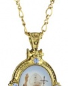 The Vatican Library Collection Gold-Tone with Sapphire Oval Pope John Paul Ii Necklace