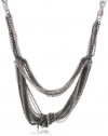 BCBGeneration Silver Colored Two-Tone Frontal Knot Necklace, 16