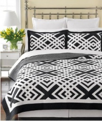 Martha Stewart Diamond Square Quilted Cotton Standard Pillow Sham Martha Stewart Diamond Square Quilted Cotton Standard Pillow Sham