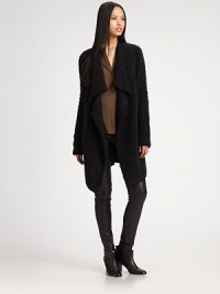 Soft lambswool bouclé draped from shoulder to hem in a fringed, open-front style.Foldover necklineDropped shouldersOpen frontAbout 35 from shoulder to hemLambswoolDry cleanImportedModel shown is 5'11 (180cm) wearing US size Small. Soft lambswool bouclé draped from shoulder to hem in a fringed, open-front style.Foldover necklineDropped shouldersOpen frontAbout 35 from shoulder to hemLambswoolDry cleanImportedModel shown is 5'11 (180cm) wearing US size Small.