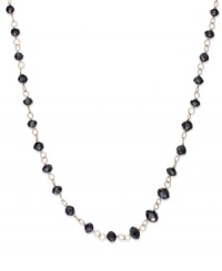 An elegant combination. Faceted black diamond beads (13 ct. t.w.) enhance the appeal of this link necklace, set in 14k gold. Approximate length: 17 inches. An elegant combination. Faceted black diamond beads (13 ct. t.w.) enhance the appeal of this link necklace, set in 14k gold. Approximate length: 17 inches.