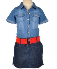 Guess Maybelle Dress with Belt (Sizes 7 - 16) - medium stone, 16 Guess Maybelle Dress with Belt (Sizes 7 - 16) - medium stone, 16