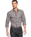 Turn a classic on it's head with contrast placketing on this plaid shirt from Tallia Orange.
