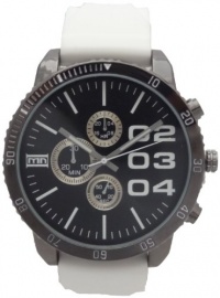 Mark Naimer Chronograph-style LOOK XL Black Dial Men's watch DZ4216 Look With White Rubber Band Mark Naimer Chronograph-style LOOK XL Black Dial Men's watch DZ4216 Look With White Rubber Band
