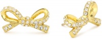 Kate Spade New York Skinny Mini Clear Gold-Tone Pave Bow Stud Earrings Kate Spade New York Skinny Mini Clear Gold-Tone Pave Bow Stud Earrings