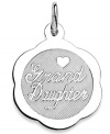 Show how much you care. Grandmothers everywhere will want to give their granddaughters this sweet, sentimental charm from Rembrandt. Set in sterling silver. Approximate drop: 1 inch.