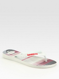 Comfortable, striped footbed enhances this classic thong design. Rubber upperPadded insoleRubber soleImported Comfortable, striped footbed enhances this classic thong design. Rubber upperPadded insoleRubber soleImported