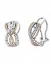 Effy Jewlery 14K Tri Color Diamond Earrings, .55 TCW