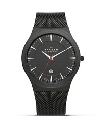 Skagen's titanium mesh watch has been crafted for a strong finish. This high-impact timepiece features advanced Japanese quartz movement, bringing form and function to your practical portfolio. Skagen's titanium mesh watch has been crafted for a strong finish. This high-impact timepiece features advanced Japanese quartz movement, bringing form and function to your practical portfolio.