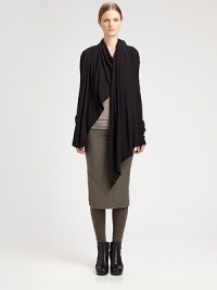 A single asymmetrical seam defines this sleek, form-fitting pencil silhouette.Elastic waistbandAsymmetrical seamAbout 30 from natural waist70% rayon/15% nylon/15% cottonDry cleanMade in Italy of imported fabricModel shown is 5'10½ (179cm) wearing US size 4. A single asymmetrical seam defines this sleek, form-fitting pencil silhouette.Elastic waistbandAsymmetrical seamAbout 30 from natural waist70% rayon/15% nylon/15% cottonDry cleanMade in Italy of imported fabricModel shown is 5'10½ (179cm) wearing US size 4.