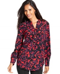 There's no easier way to get dressed: Style&co.'s petite printed boyfriend shirt looks fabulous with everything from leggings to a tailored skirt. There's no easier way to get dressed: Style&co.'s petite printed boyfriend shirt looks fabulous with everything from leggings to a tailored skirt.