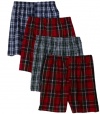 Hanes Men's Classics Tartan 4 Pack Boxers Underwear With Comfort Flex Waistband (Colors/Pattern will vary)