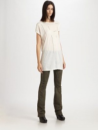 Ultra-soft cotton, embellished with delicately stitched line details and a band of contrast trim on the back.Jewel necklineCap sleevesContrast stitching detailsContrast back trimCottonDry cleanMade in Italy of imported fabricModel shown is 5'11 (180cm) wearing US size Small. Ultra-soft cotton, embellished with delicately stitched line details and a band of contrast trim on the back.Jewel necklineCap sleevesContrast stitching detailsContrast back trimCottonDry cleanMade in Italy of imported fabricModel shown is 5'11 (180cm) wearing US size Small.