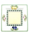 A contemporary shape with a classic pattern, the square bread and butter plate from Villeroy & Boch lends fresh style to the mix-and-match French Garden dinnerware collection.