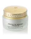 Age and hormonal changes are known to weaken skin at the structural level, leaving it dry, less elastic and dull. Even a full night's sleep does not provide optimal recovery. Lancôme revolutionizes nighttime replenishment by combining three advanced discoveries in one rich and soothing cream: Pro-Xylane™, a patented scientific breakthrough: an exceptional and precise molecule, restores essential moisture deep in the structure of skins surface. Skin regains youthful substance, firmness, and radiance as if signs of aging are visibly repaired. N-Stimuline™ helps reinforce the natural recovery process so skin wakes up looking well-rested, more luminous. The intensely replenishing io-Network™ of wild yam, soy, sea algae and barley helps enhance performance for visible rejuvenation. The transformation: Immediately, skin is intensely moisturized. By morning, skin feels more comfortable, signs of fatigue are visibly repaired. Within weeks, see a clearer complexion, feel smoother, even-textured skin. NON-COMEDOGENIC. NON-ACNEGENIC. DERMATOLOGIST-TESTED FOR SAFETY.