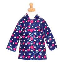 Pink Platinum Little Girls Size 4 Navy Hearts Chic Spring Rain Coat Pink Platinum Little Girls Size 4 Navy Hearts Chic Spring Rain Coat