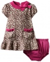 Hartstrings Baby-girls Infant Printed Sweater Dress and Diaper Cover Set, Animal Print, 12 Months