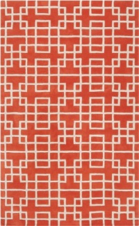 3'3 x 5'3 Rectangular Surya Area Rug G5072-3353 Poppy Red/Ivory Color Hand Tufted in India Goa Collection 3'3 x 5'3 Rectangular Surya Area Rug G5072-3353 Poppy Red/Ivory Color Hand Tufted in India Goa Collection