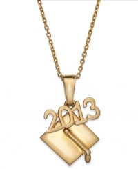 The next level awaits. Giani Bernini's necklace and class of '13 graduation cap pendant are set in 24k gold over sterling silver, symbolizing a bright future. Approximate length: 18 inches. Approximate drop: 1 inch. The next level awaits. Giani Bernini's necklace and class of '13 graduation cap pendant are set in 24k gold over sterling silver, symbolizing a bright future. Approximate length: 18 inches. Approximate drop: 1 inch.