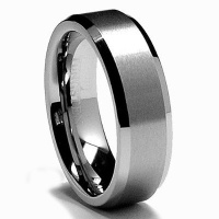 8MM Tungsten Carbide Men's Wedding Band Ring in Comfort Fit and Matte Finish Sz 15.5