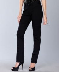 Chic with a contoured fit that hugs your curves, INC's stretch knit pants mimic the styling of your favorite jeans but with a more refined look that works for day or night.