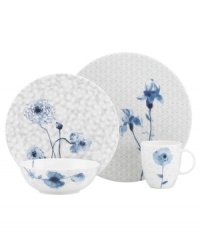 A fresh take on floral patterns, Watercolors Indigo Blue dinnerware from Lenox Simply Fine features painterly blossoms in shades of blue against lively geometric designs. Glossy bone china in crisp white adds sleek style and lasting durability to a collection of place settings that is irresistibly fun. A fresh take on floral patterns, Watercolors Indigo Blue dinnerware from Lenox Simply Fine features painterly blossoms in shades of blue against lively geometric designs. Glossy bone china in crisp white adds sleek style and lasting durability to a collection of place settings that is irresistibly fun.