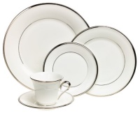 Lenox Solitaire White Platinum-Banded 5-Piece Place Setting, Service for 1 Lenox Solitaire White Platinum-Banded 5-Piece Place Setting, Service for 1