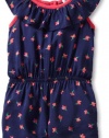 Splendid Littles Girls 2-6X Parisian Tulip Romper, Navy, 2T