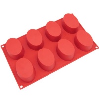 Freshware 8-Cavity Oval Cake Silicone Mold and Baking Pan