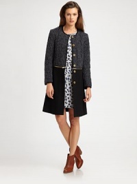Subtle quilting and a zippered hem characterize this wool-rich sweater coat. CrewneckLong sleevesHidden button frontSlash pocketsZippered hemFully linedAbout 37 from shoulder to hem70% wool/18% polyester/12% acrylicDry cleanImportedModel shown is 5'10 (177cm) wearing US size Small. Subtle quilting and a zippered hem characterize this wool-rich sweater coat. CrewneckLong sleevesHidden button frontSlash pocketsZippered hemFully linedAbout 37 from shoulder to hem70% wool/18% polyester/12% acrylicDry cleanImportedModel shown is 5'10 (177cm) wearing US size Small.
