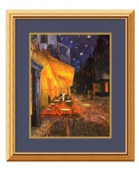 Bring home the atmosphere of a quaint sidewalk cafe in southern France with this beloved print by Dutch master Vincent van Gogh. Stars twinkle in the night sky, while the cafe's terrace is aglow with light and merriment for a captivating glimpse of a singular moment in time. Bring home the atmosphere of a quaint sidewalk cafe in southern France with this beloved print by Dutch master Vincent van Gogh. Stars twinkle in the night sky, while the cafe's terrace is aglow with light and merriment for a captivating glimpse of a singular moment in time.