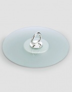 Simply elegant glass design with silverplate center. Perfect hostess gift. 11¾ round Made in France