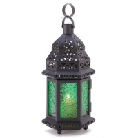 Green Glass Moroccan Lantern Green Glass Moroccan Lantern