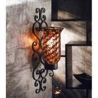 American Atelier Mosaic Glass and Metal Wall Lighting Sconce American Atelier Mosaic Glass and Metal Wall Lighting Sconce