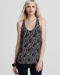 Exclusively at Bloomingdale's, an intricate lace print infuses this Joie silk tank with romance. Exclusively at Bloomingdale's, an intricate lace print infuses this Joie silk tank with romance.