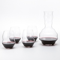 Ergonomically designed, this casual, stemless wineglass is stackable for those short on storage space. Plus, this set comes with a bonus Swirl Decanter. Ergonomically designed, this casual, stemless wineglass is stackable for those short on storage space. Plus, this set comes with a bonus Swirl Decanter.