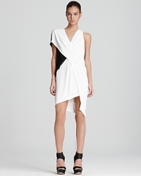 Helmut Lang Dress - Color Block with Pleated Detail Helmut Lang Dress - Color Block with Pleated Detail