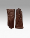 EXCLUSIVELY OURS. Smooth, supple leather with warm cashmere lining. About 10 long Made in Italy