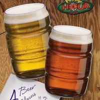 HOME ESSENTIALS Happy Hour Beer Glasses, Set of 4, 16.5oz HOME ESSENTIALS Happy Hour Beer Glasses, Set of 4, 16.5oz