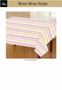 Homewear Retro Rose Stripe Printed Microfiber 60 by 84-Inch Oval Table Cloth Homewear Retro Rose Stripe Printed Microfiber 60 by 84-Inch Oval Table Cloth
