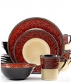 Signature Living Signal Hill Burgundy 16-Piece Stoneware Dinnerware Set; Service for 4