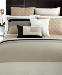Hotel Collection Panel Stripe 400T King Duvet Cover Champagne/Silver/Black Hotel Collection Panel Stripe 400T King Duvet Cover Champagne/Silver/Black
