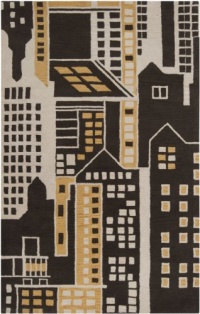 Area Rug 5x8 Rectangle Contemporary Espresso Color - Surya Naya Rug from RugPal Area Rug 5x8 Rectangle Contemporary Espresso Color - Surya Naya Rug from RugPal