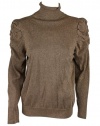 August Silk Turtleneck Metallic Shirt