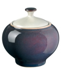 A true gem, the Amethyst sugar bowl is simply glazed but boldly hued, in deep indigo and crisp white from Denby's collection of dinnerware. The dishes can embrace their luxe color alone or they can be paired with the playful dots of Amethyst Stone for a well-balanced and uniquely customized table setting. A true gem, the Amethyst sugar bowl is simply glazed but boldly hued, in deep indigo and crisp white from Denby's collection of dinnerware. The dishes can embrace their luxe color alone or they can be paired with the playful dots of Amethyst Stone for a well-balanced and uniquely customized table setting.