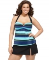 A flirty slit-front plus size swim skirt from JAG gives you the feminine look you love with the coverage you want!